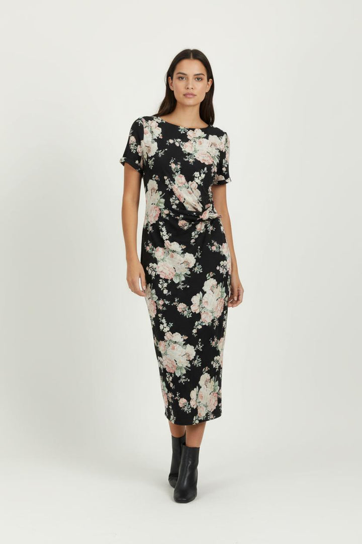 Robe longue noire et fleurie - Taille L/40 de la marque Sézane | PARAD96301 - Vendu par Paradigme - Image 1