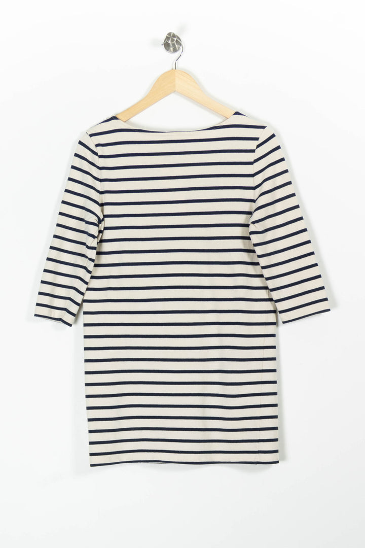 Robe Courte Rayée Blanche et Marine - Taille M/38 de la marque Sézane | PARAD96312 - Vendu par Paradigme - Image 4