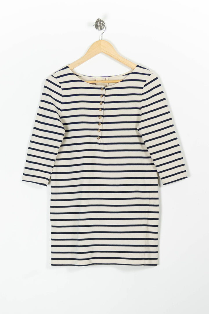 Robe Courte Rayée Blanche et Marine - Taille M/38 de la marque Sézane | PARAD96312 - Vendu par Paradigme - Image 2