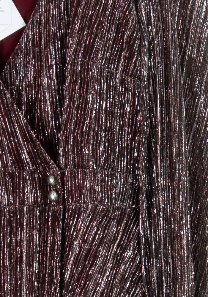 Robe Plissée Bordeaux - Taille XL/42 de la marque Maison Lemoine | PARAD96318 - Vendu par Paradigme - Image 3