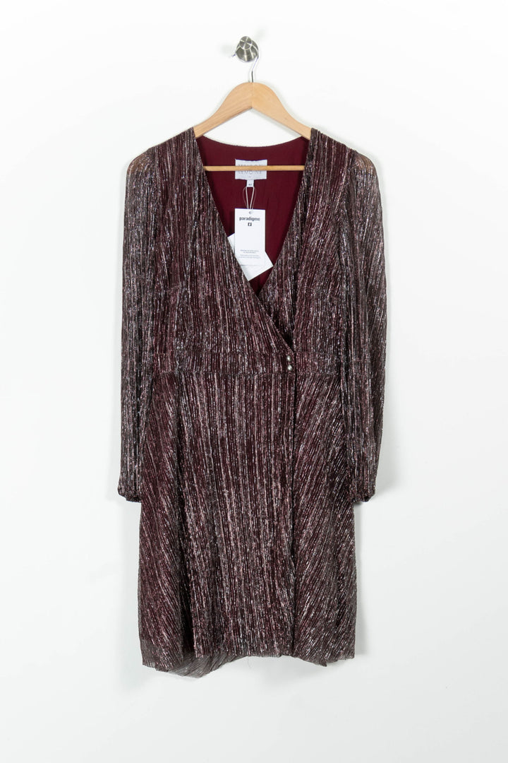 Robe Plissée Bordeaux - Taille XL/42 de la marque Maison Lemoine | PARAD96318 - Vendu par Paradigme - Image 2