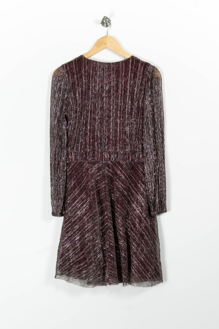 Robe Plissée Bordeaux - Taille L/40 de la marque Maison Lemoine | PARAD96321 - Vendu par Paradigme - Image 4