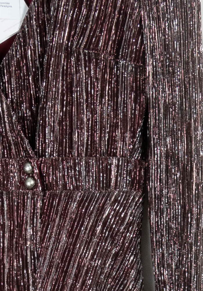 Robe Plissée Bordeaux - Taille L/40 de la marque Maison Lemoine | PARAD96321 - Vendu par Paradigme - Image 3