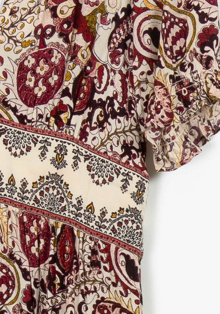 Robe Longue Beige et Bordeaux - Taille XS/34 de la marque ba&sh | PARAD96323 - Vendu par Paradigme - Image 3