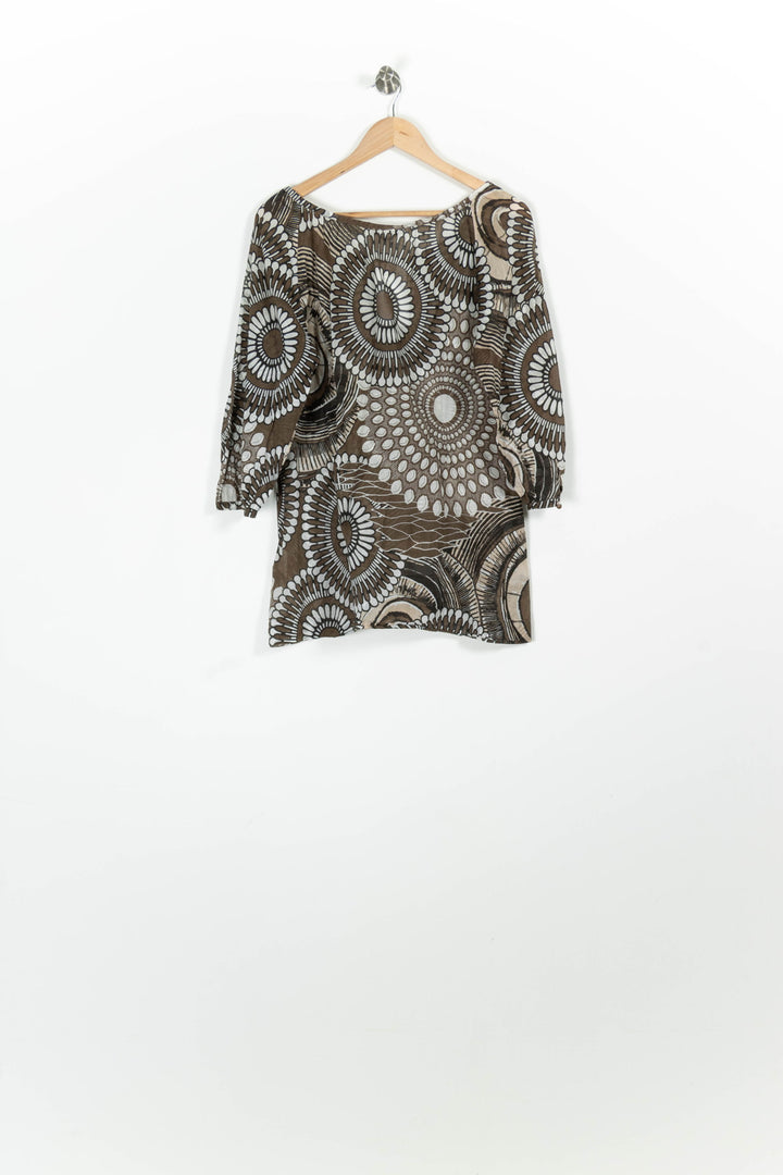 Blouse Marron et Blanc - Taille M/38 de la marque Caroll | PARAD96330 - Vendu par Paradigme - Image 4