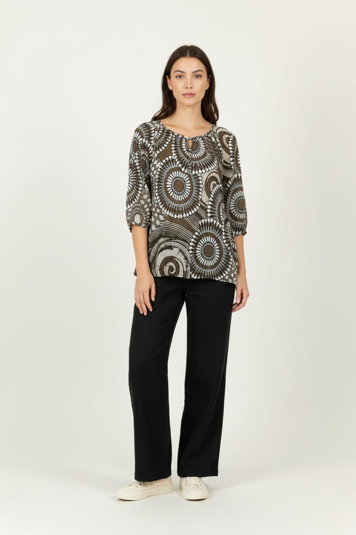 Blouse Marron et Blanc - Taille M/38 de la marque Caroll | PARAD96330 - Vendu par Paradigme - Image 1