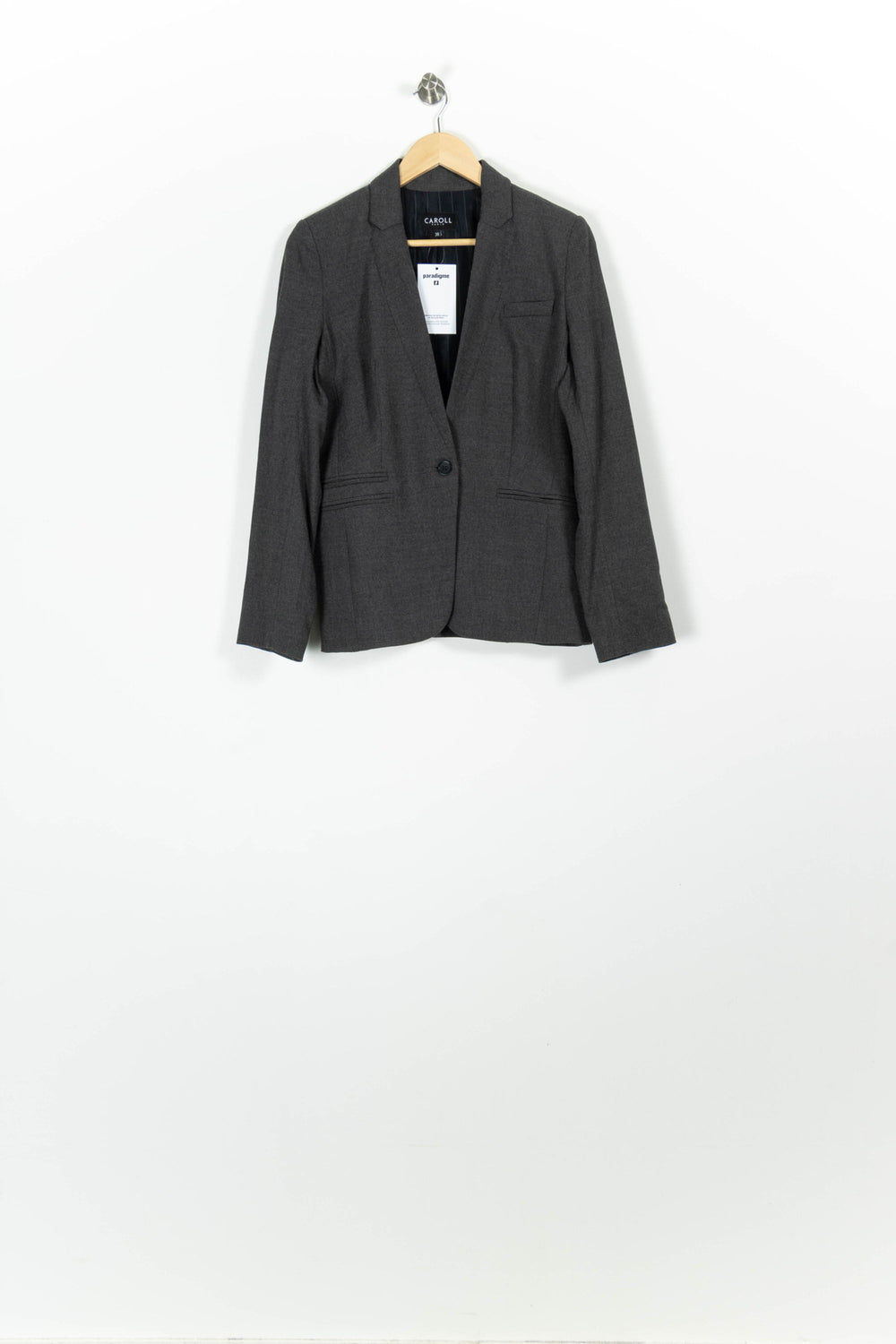 Veste Blazer Grise - Taille M/38 de la marque Caroll | PARAD96331 - Vendu par Paradigme - Image 2
