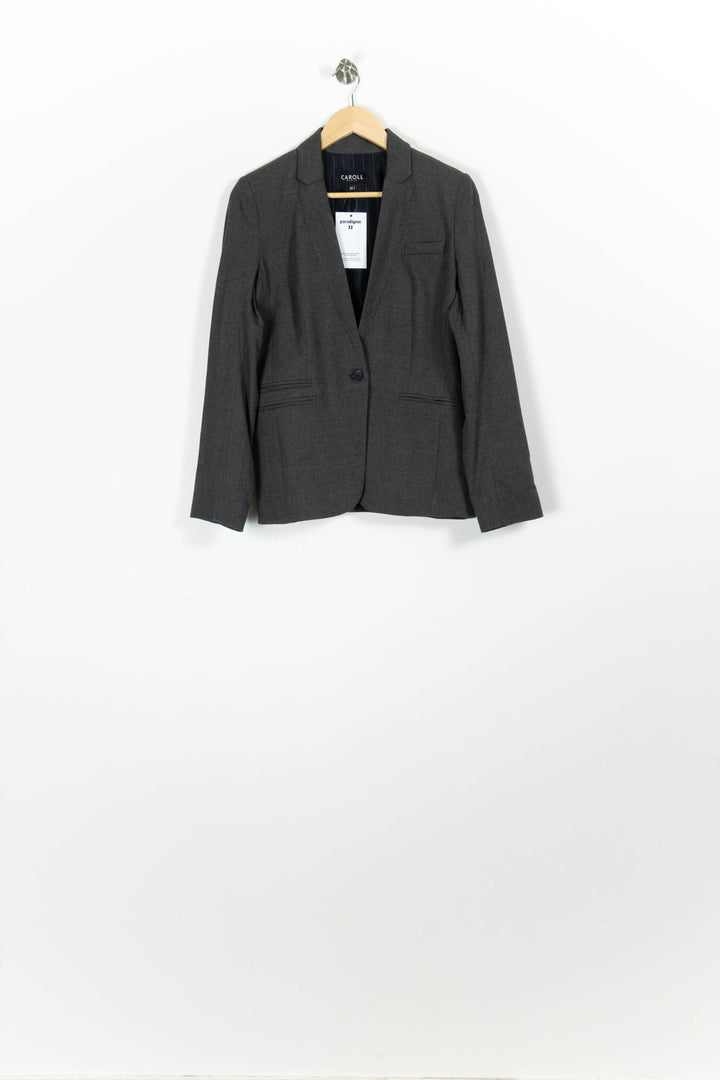 Veste Blazer Grise - Taille M/38 de la marque Caroll | PARAD96331 - Vendu par Paradigme - Image 2