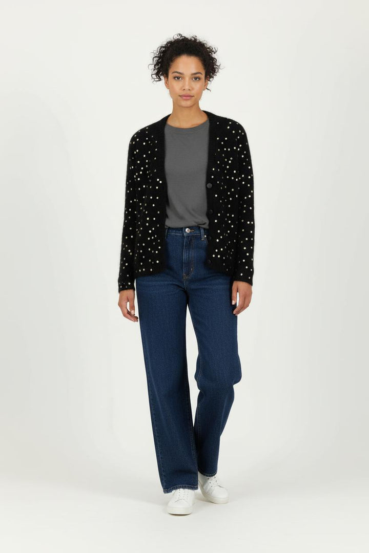 Cardigan Noir et Doré - Taille XS/34 de la marque Sézane | PARAD96340 - Vendu par Paradigme - Image 1