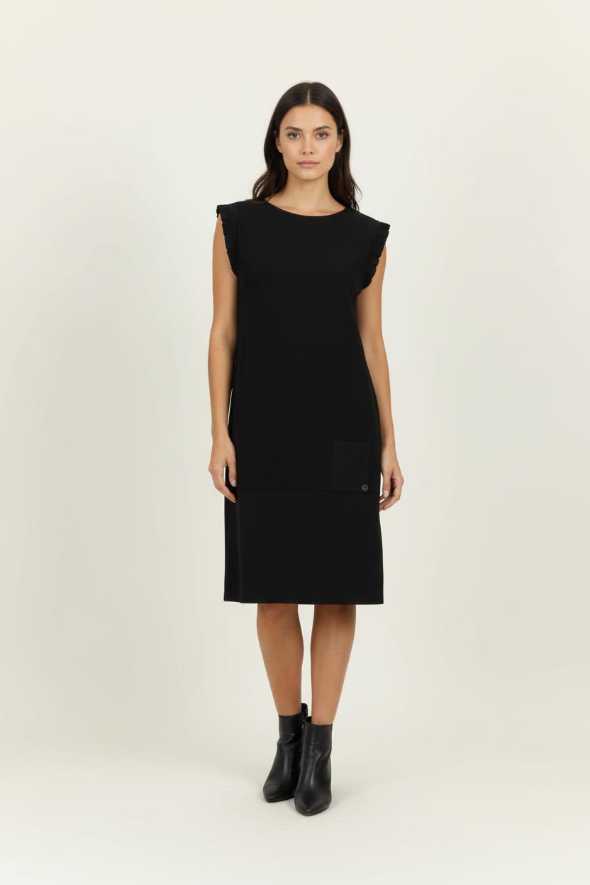 Robe Droite Noire - Taille S/36 de la marque Claudie Pierlot | PARAD96356 - Vendu par Paradigme - Image 1