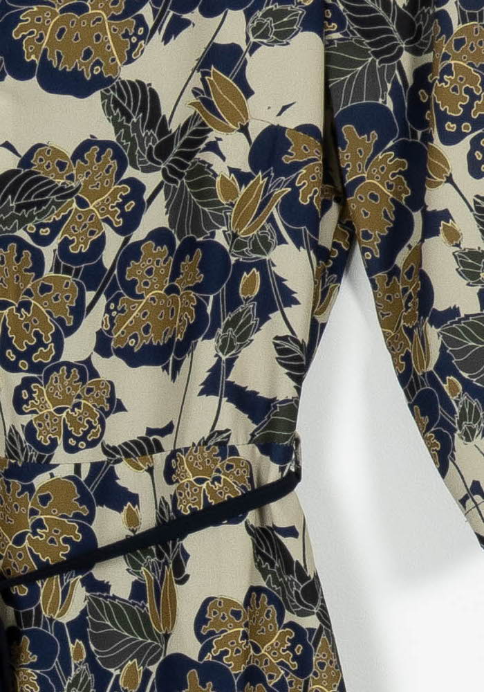 Robe Fleurie Bleu et Jaune - Taille M/38 de la marque La Fée Maraboutée | PARAD96358 - Vendu par Paradigme - Image 3