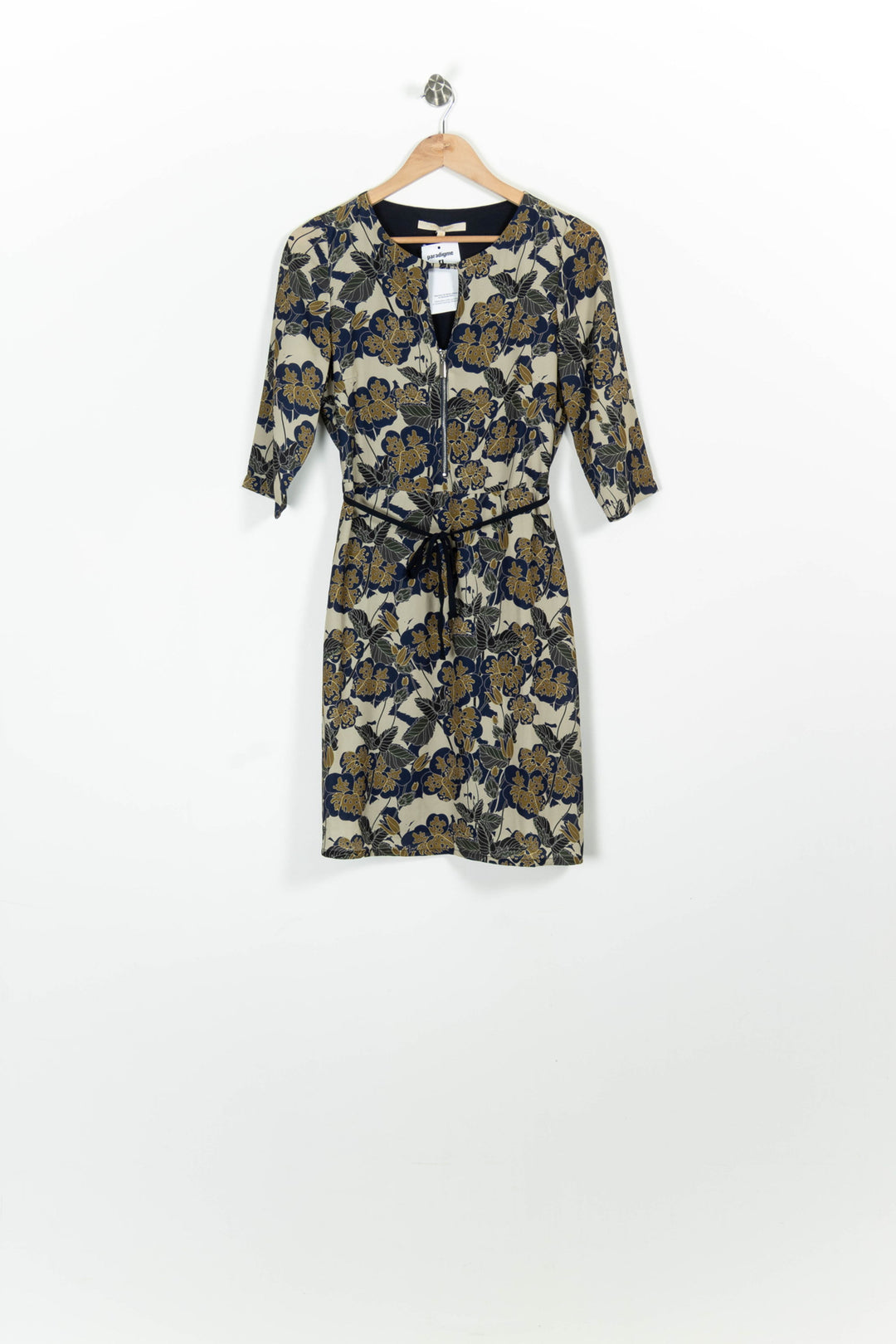 Robe Fleurie Bleu et Jaune - Taille M/38 de la marque La Fée Maraboutée | PARAD96358 - Vendu par Paradigme - Image 2
