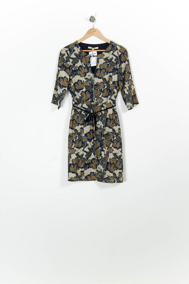 Robe Fleurie Bleu et Jaune - Taille M/38 de la marque La Fée Maraboutée | PARAD96358 - Vendu par Paradigme - Image 2