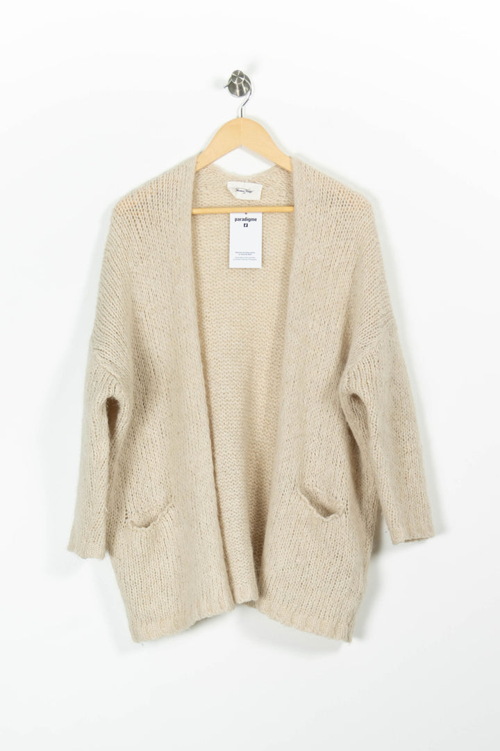 Cardigan Beige - Taille XS/34 de la marque American Vintage | PARAD96369 - Vendu par Paradigme - Image 2