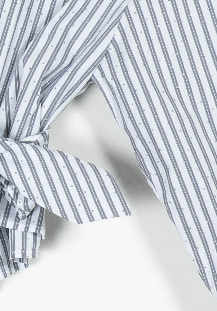 Chemise Rayée Blanche et Bleue - Taille XS/34 de la marque Maje | PARAD96374 - Vendu par Paradigme - Image 3