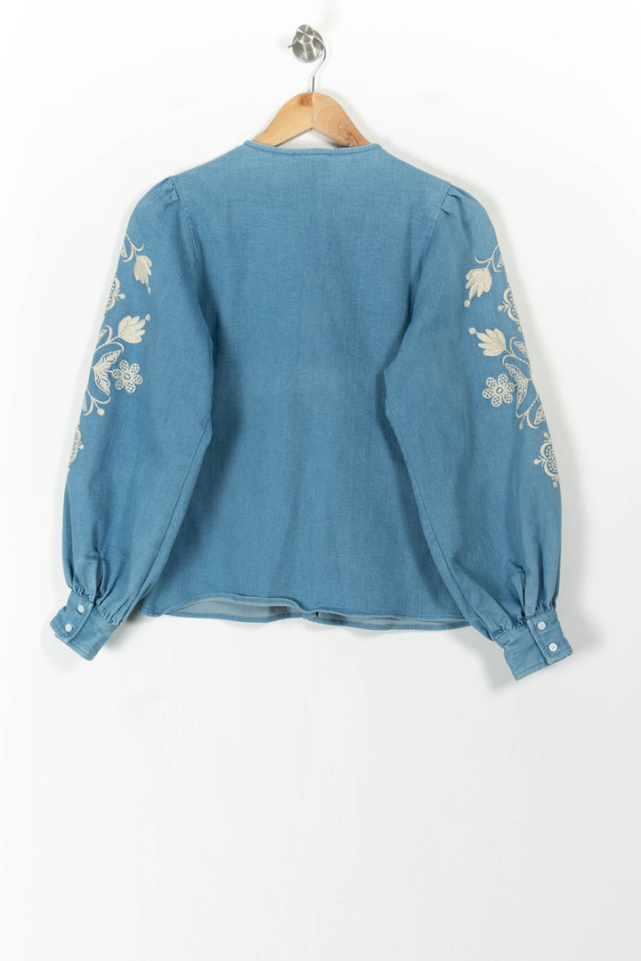Blouse Bleue et Écrue - Taille S/36 de la marque Sézane | PARAD96382 - Vendu par Paradigme - Image 4