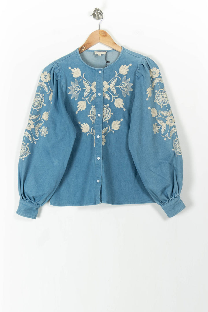 Blouse Bleue et Écrue - Taille S/36 de la marque Sézane | PARAD96382 - Vendu par Paradigme - Image 2