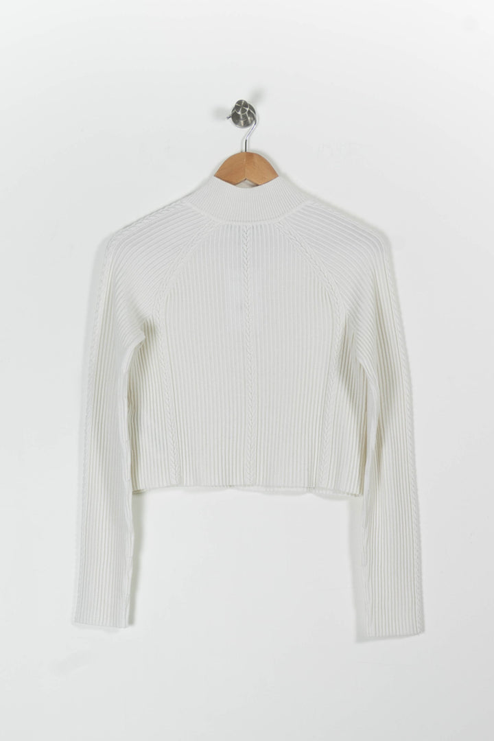 Pull Zippé Blanc - Taille S/36 de la marque Maje | PARAD96386 - Vendu par Paradigme - Image 4