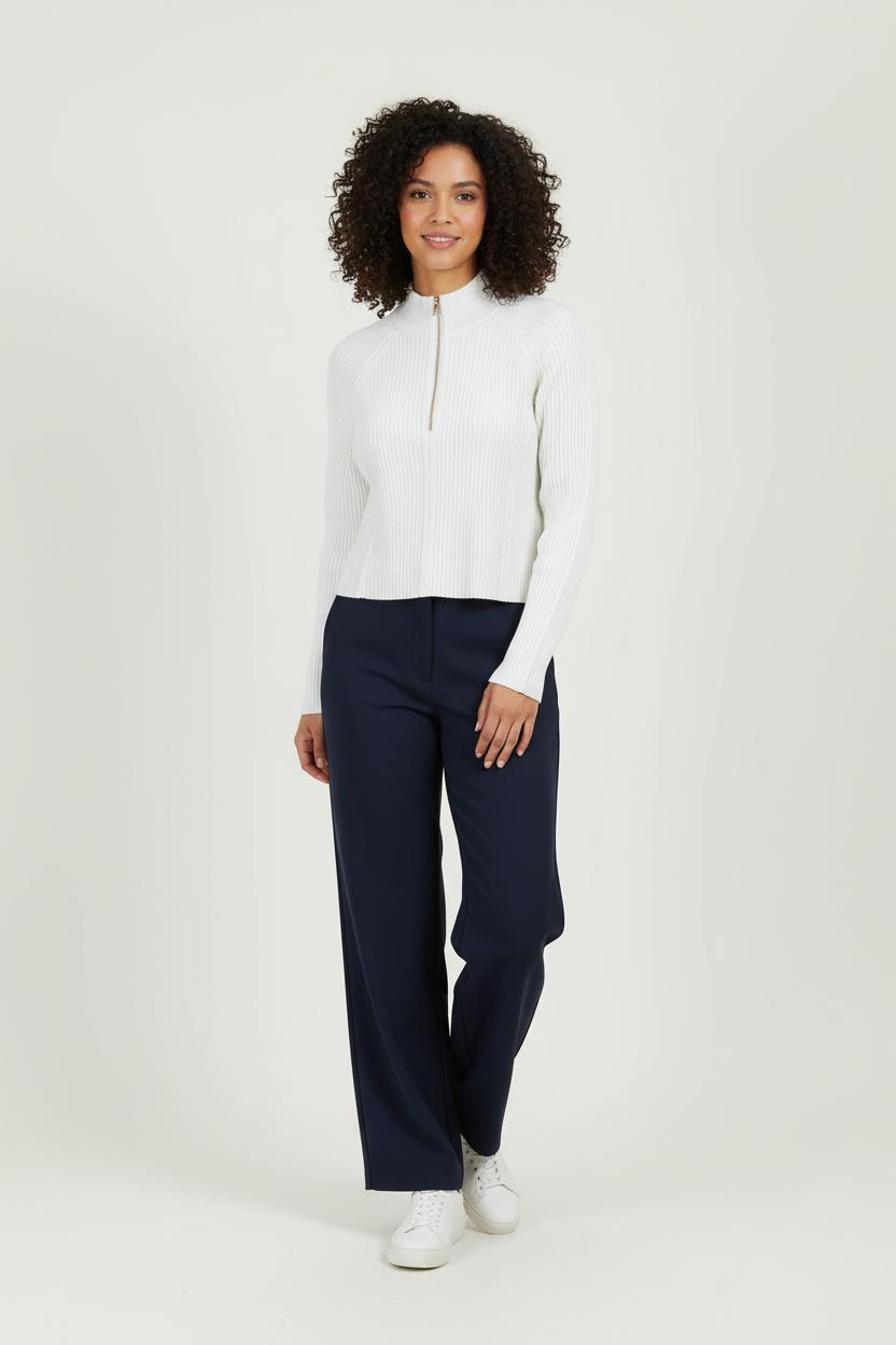 Pull Zippé Blanc - Taille S/36 de la marque Maje | PARAD96386 - Vendu par Paradigme - Image 1