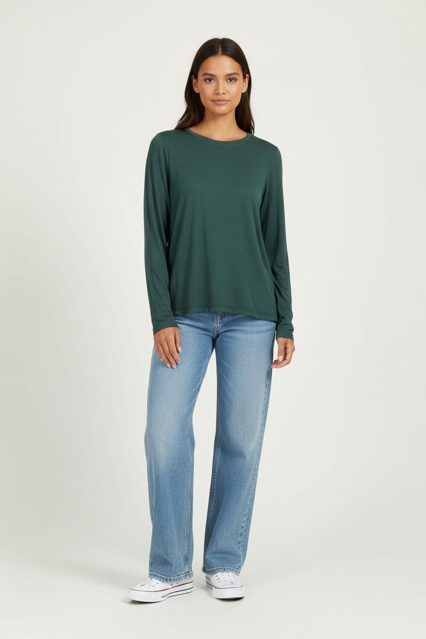Tee-shirt Manches Longues Vert - Taille M/38 de la marque La Fée Maraboutée | PARAD96397 - Vendu par Paradigme - Image 1