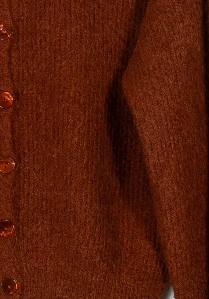 Cardigan Marron - Taille S/36 de la marque La Fée Maraboutée | PARAD96402 - Vendu par Paradigme - Image 3