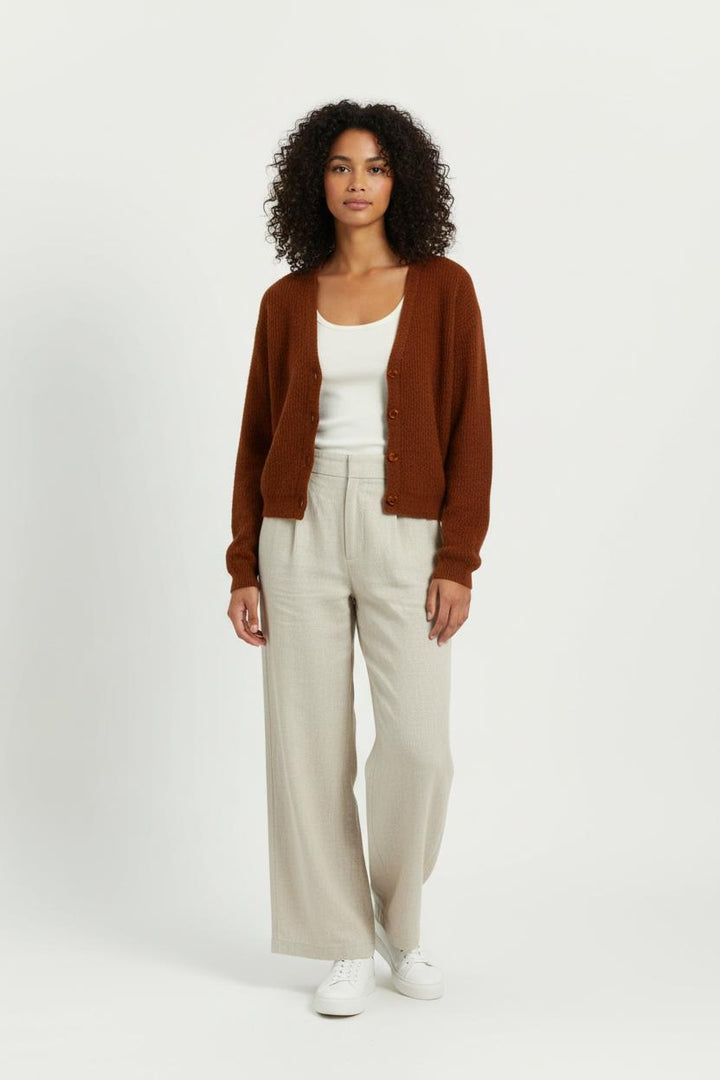 Cardigan Marron - Taille S/36 de la marque La Fée Maraboutée | PARAD96402 - Vendu par Paradigme - Image 1