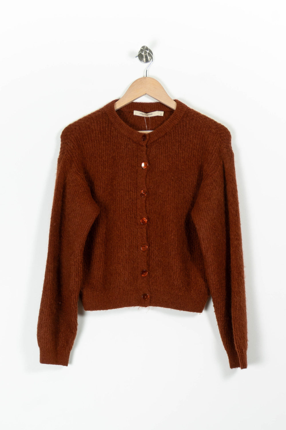 Cardigan Marron - Taille S/36 de la marque La Fée Maraboutée | PARAD96402 - Vendu par Paradigme - Image 2