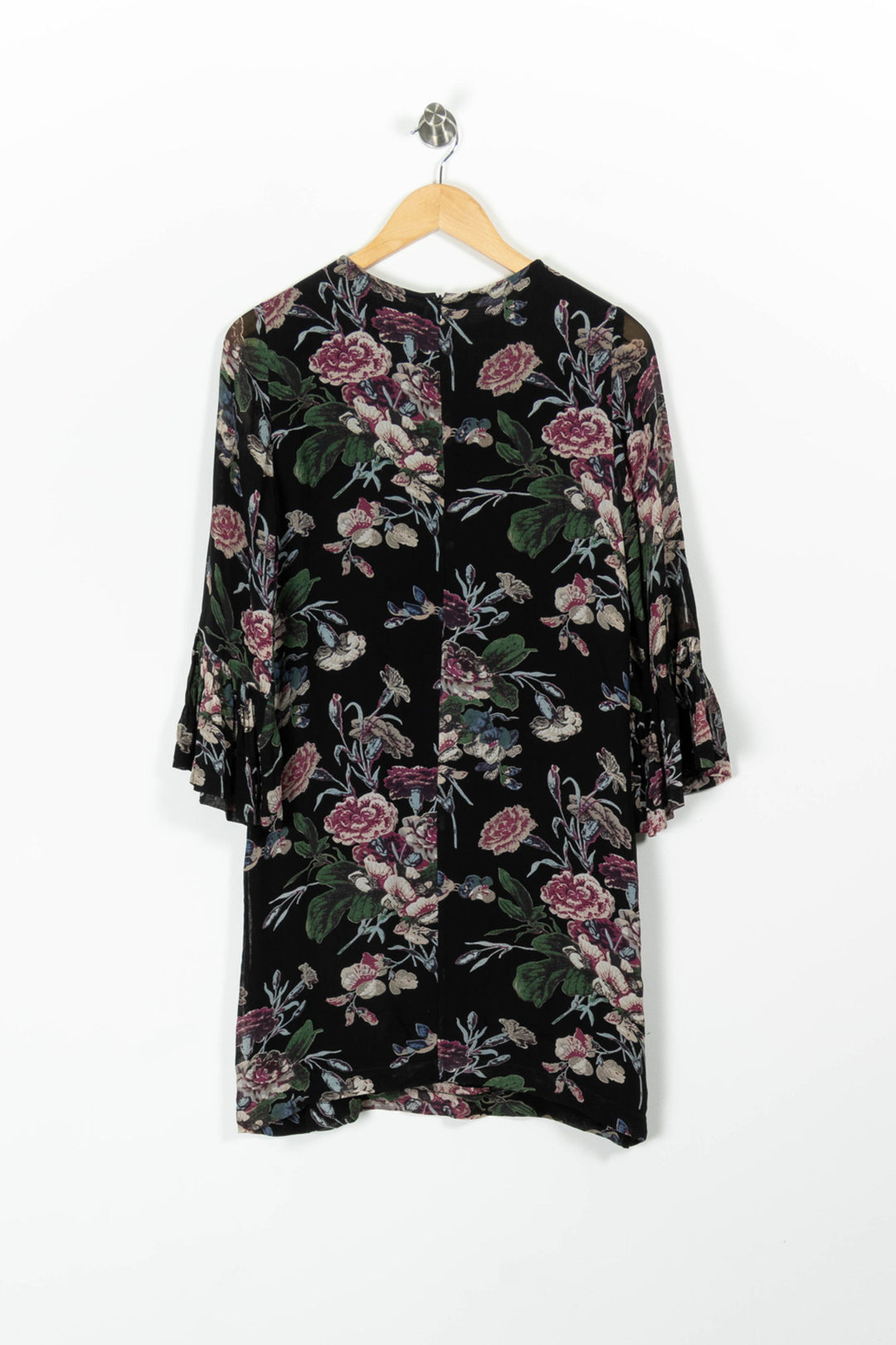 Robe Midi Noire et Fleurie - Taille XS/34 de la marque Ganni | PARAD96403 - Vendu par Paradigme - Image 4