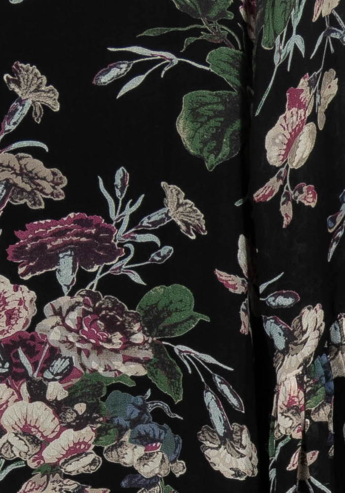 Robe Midi Noire et Fleurie - Taille XS/34 de la marque Ganni | PARAD96403 - Vendu par Paradigme - Image 3