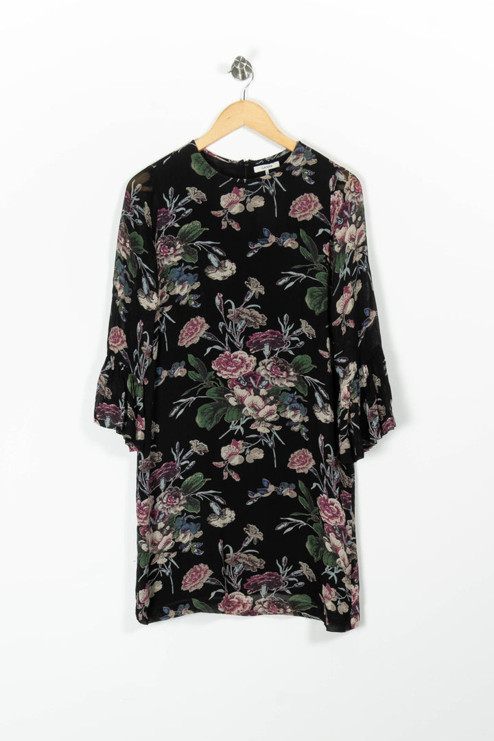 Robe Midi Noire et Fleurie - Taille XS/34 de la marque Ganni | PARAD96403 - Vendu par Paradigme - Image 2