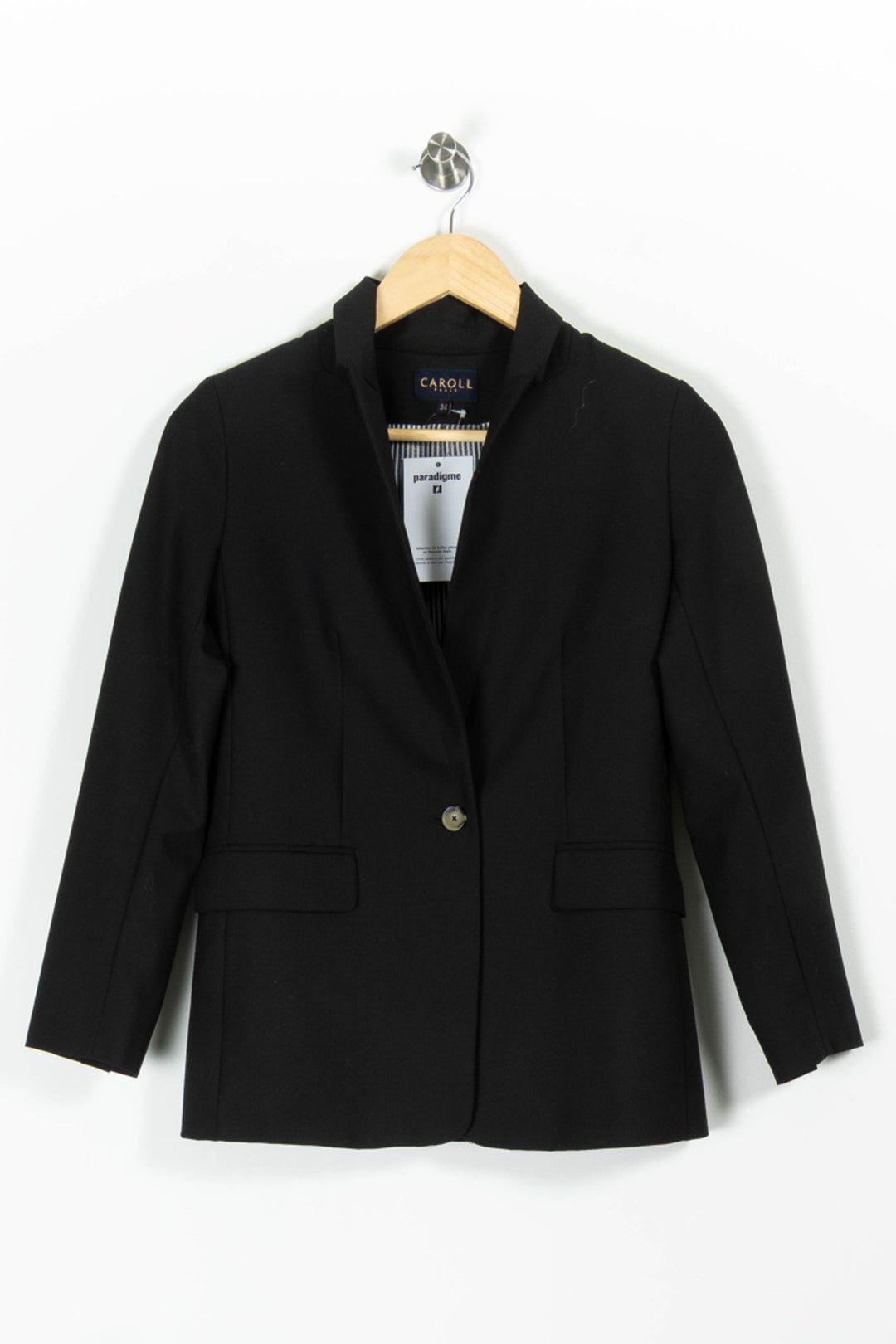 Blazer Noir - Taille XS/34 de la marque Caroll | PARAD96418 - Vendu par Paradigme - Image 2