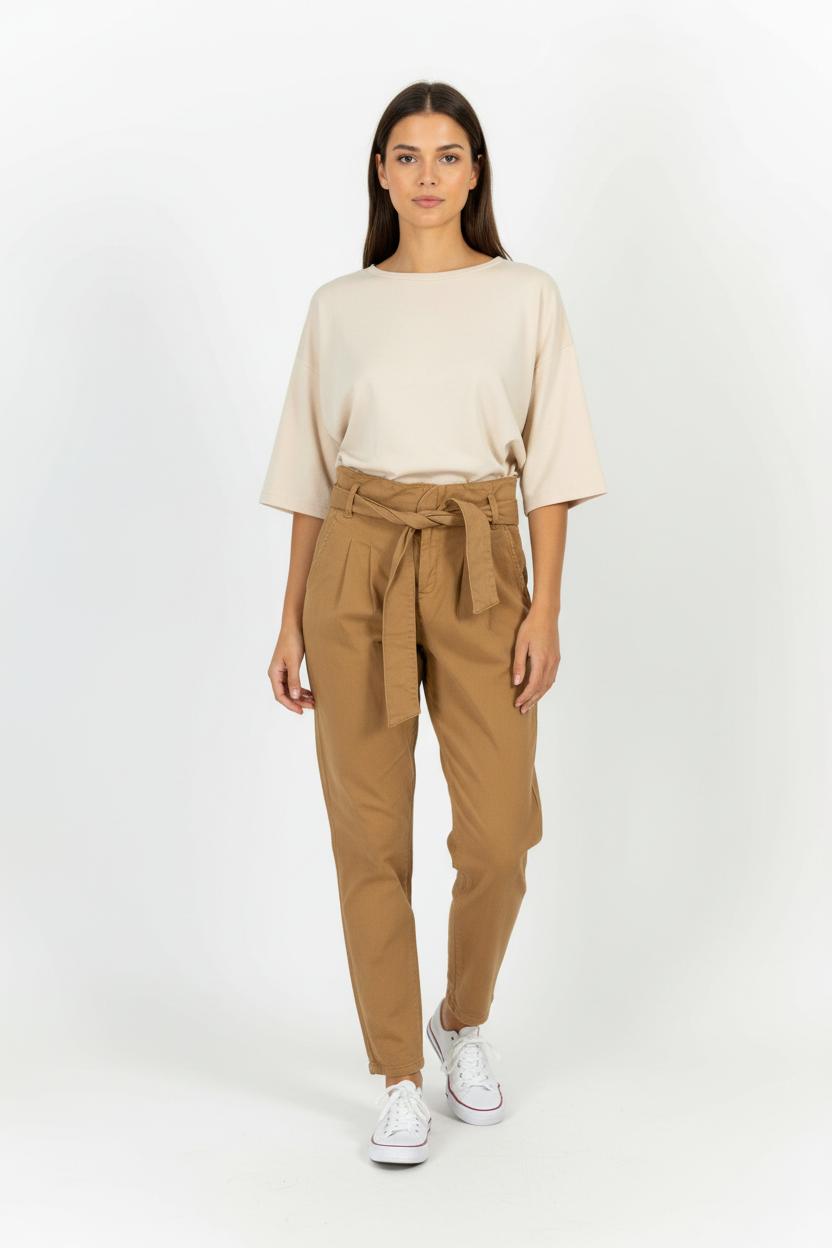 Pantalon Taille Haute Beige - Taille XS/34 de la marque Sézane | PARAD96429 - Vendu par Paradigme - Image 1