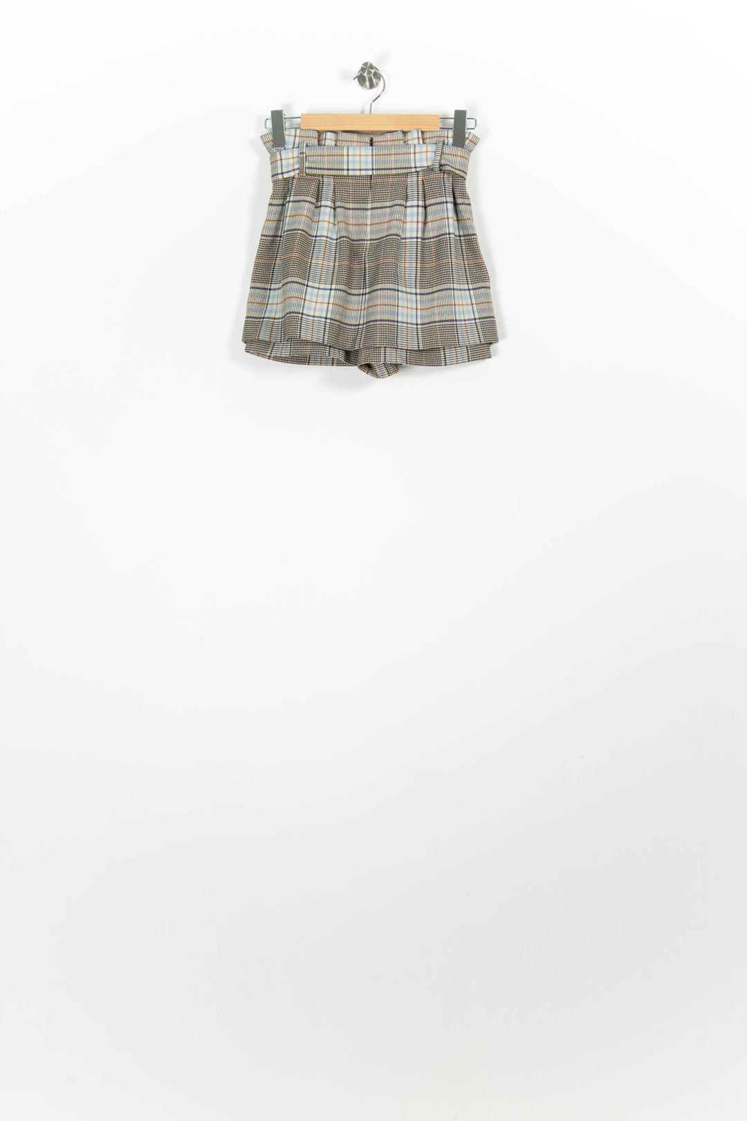 Short À Carreaux Beige et Bleu - Taille S/36 de la marque Maje | PARAD96430 - Vendu par Paradigme - Image 4