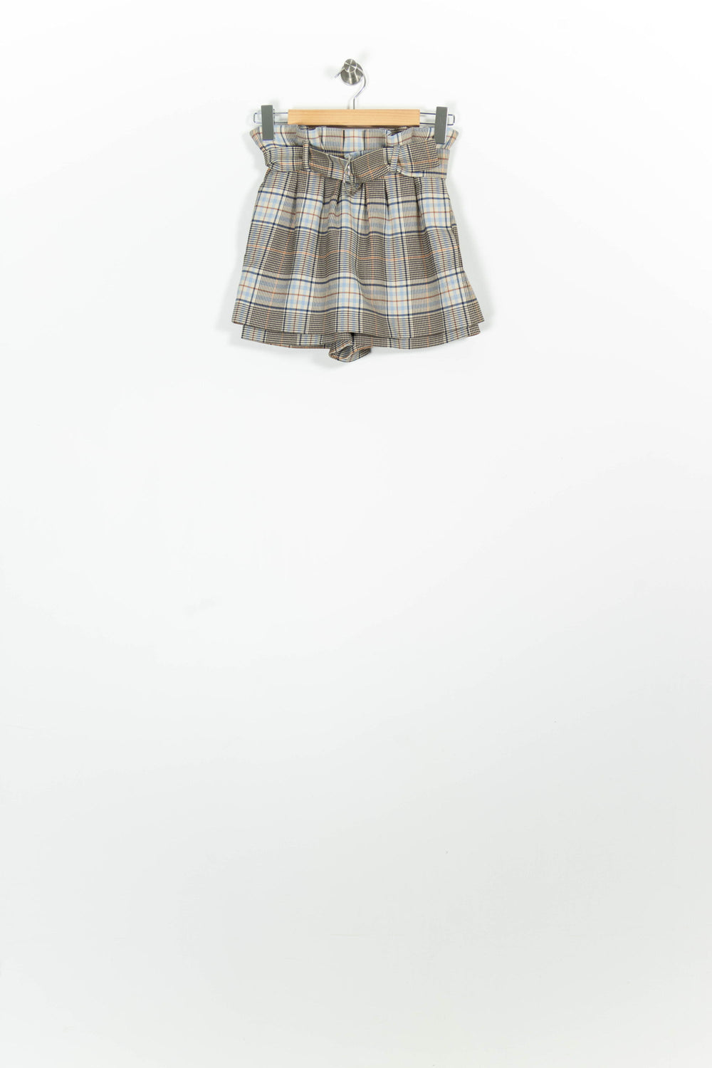 Short À Carreaux Beige et Bleu - Taille S/36 de la marque Maje | PARAD96430 - Vendu par Paradigme - Image 2