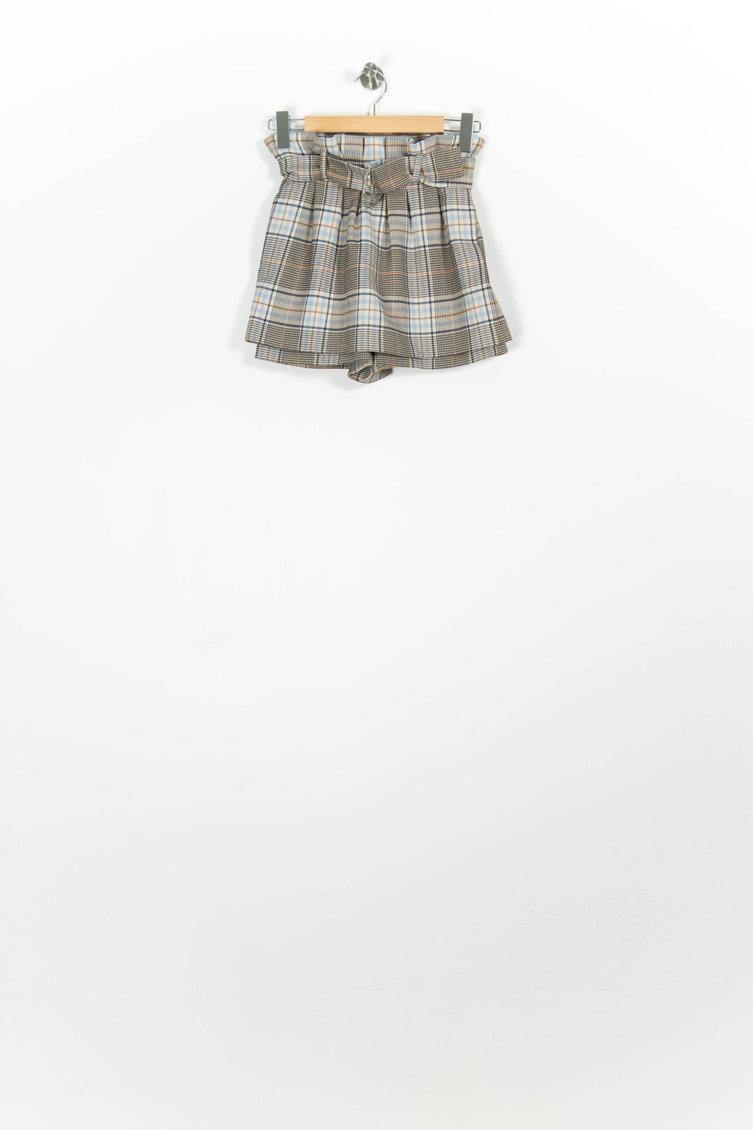 Short À Carreaux Beige et Bleu - Taille S/36 de la marque Maje | PARAD96430 - Vendu par Paradigme - Image 2