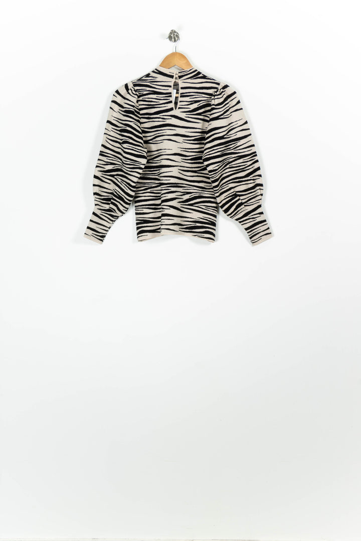 Pull Beige et Noir - Taille S/36 de la marque Sézane | PARAD96432 - Vendu par Paradigme - Image 4