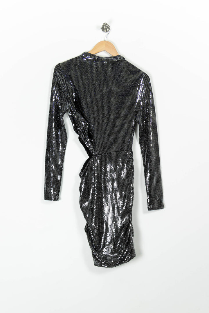 Robe Pailletée Grise - Taille S/36 de la marque Maje | PARAD96456 - Vendu par Paradigme - Image 4