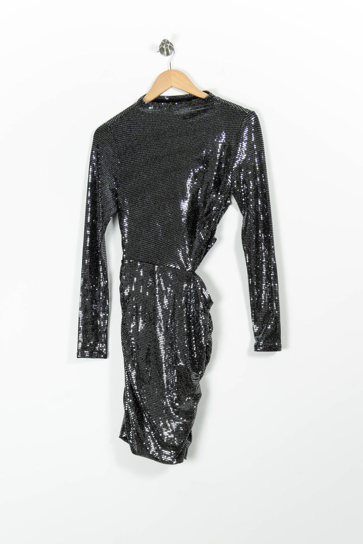 Robe Pailletée Grise - Taille S/36 de la marque Maje | PARAD96456 - Vendu par Paradigme - Image 2