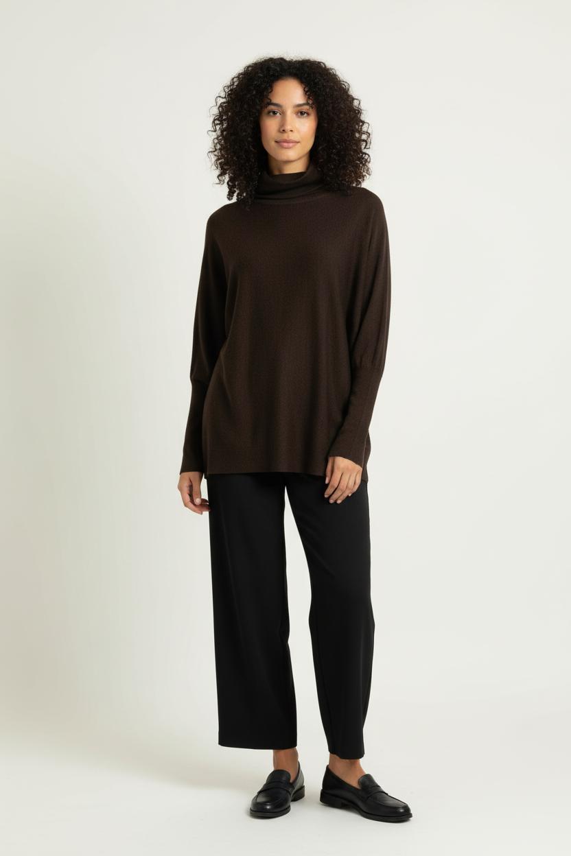 Pull Col Roulé Marron - Taille L/40 de la marque ZAPA | PARAD96460 - Vendu par Paradigme - Image 1