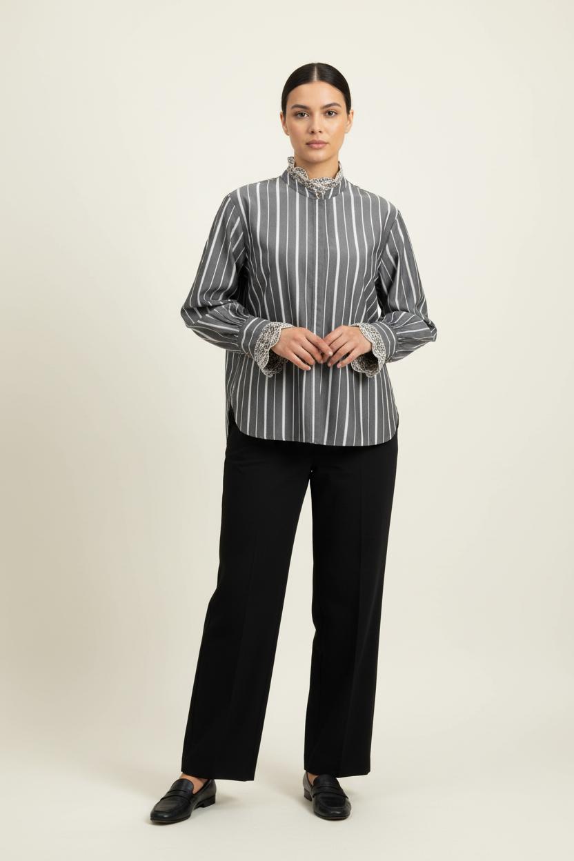 Blouse Grise et Blanche - Taille XL/42 de la marque Stella Forest | PARAD96466 - Vendu par Paradigme - Image 1