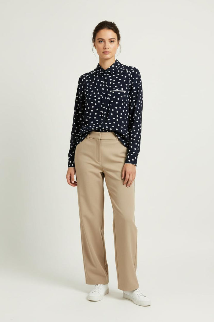 Chemise À Pois Bleu Marine et Blanche - Taille S/36 de la marque Grace & Mila | PARAD96474 - Vendu par Paradigme - Image 1