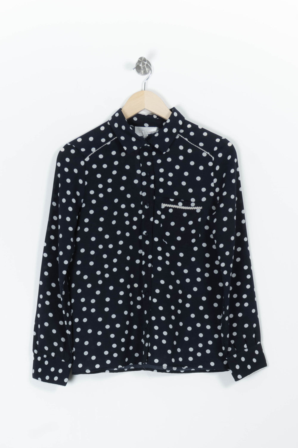 Chemise À Pois Bleu Marine et Blanche - Taille S/36 de la marque Grace & Mila | PARAD96474 - Vendu par Paradigme - Image 2