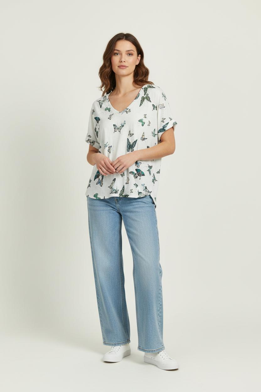 Tee-shirt blanc et vert - Taille XL/42 de la marque Gerard Darel | PARAD96480 - Vendu par Paradigme - Image 1