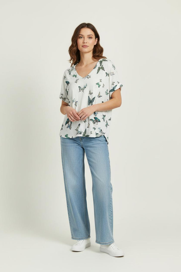 Tee-shirt blanc et vert - Taille XL/42 de la marque Gerard Darel | PARAD96480 - Vendu par Paradigme - Image 1