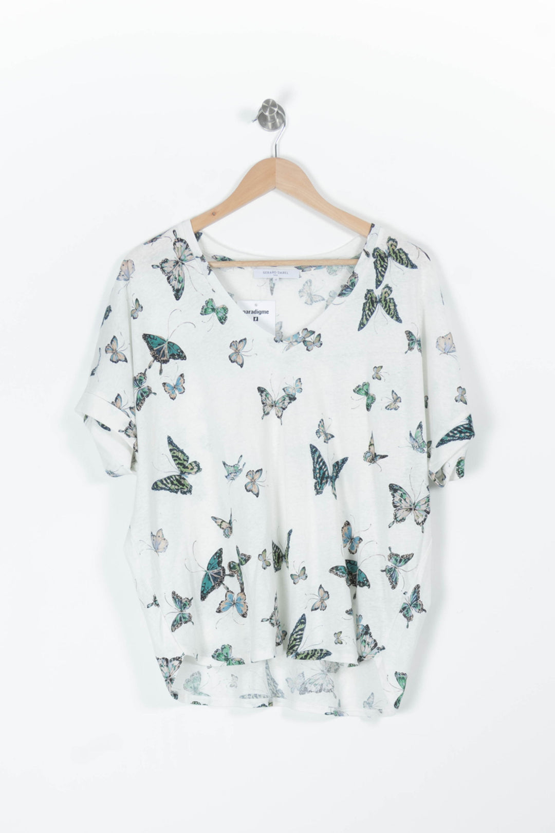 Tee-shirt blanc et vert - Taille XL/42 de la marque Gerard Darel | PARAD96480 - Vendu par Paradigme - Image 2