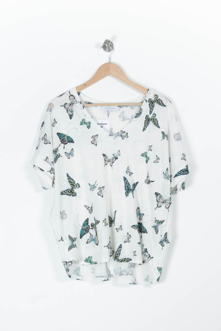 Tee-shirt blanc et vert - Taille XL/42 de la marque Gerard Darel | PARAD96480 - Vendu par Paradigme - Image 2