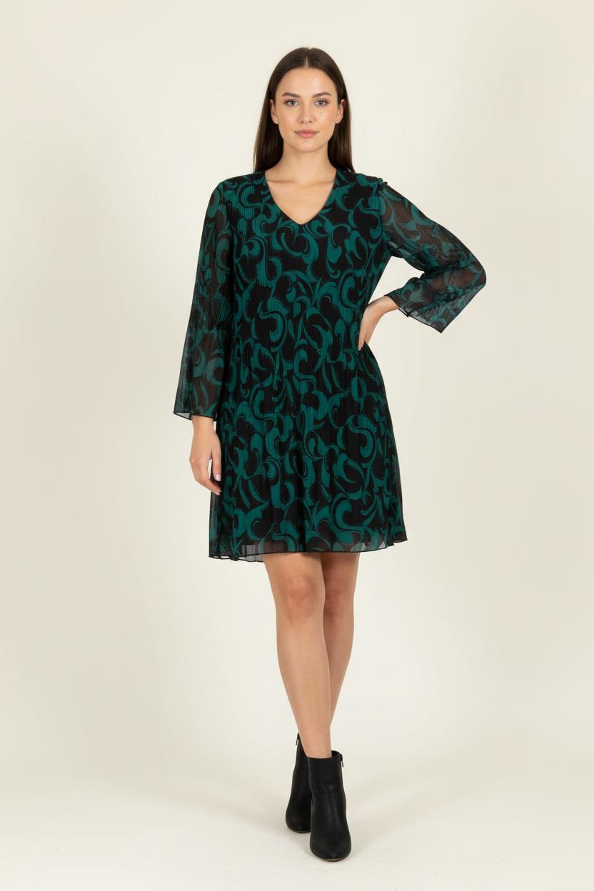 Robe Noire et Verte - Taille M/38 de la marque La Fée Maraboutée | PARAD96486 - Vendu par Paradigme - Image 1