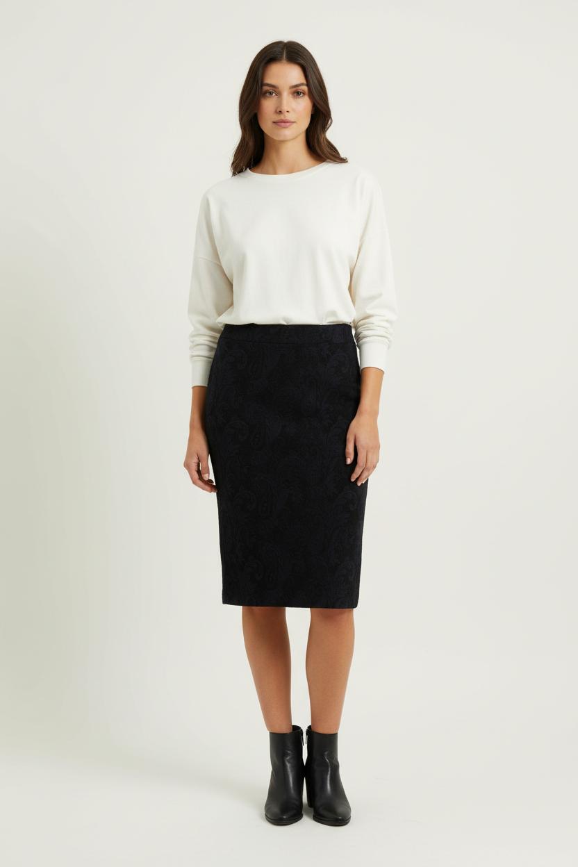 Jupe Droite Bleue - Taille XL/42 de la marque La Fée Maraboutée | PARAD96502 - Vendu par Paradigme - Image 1