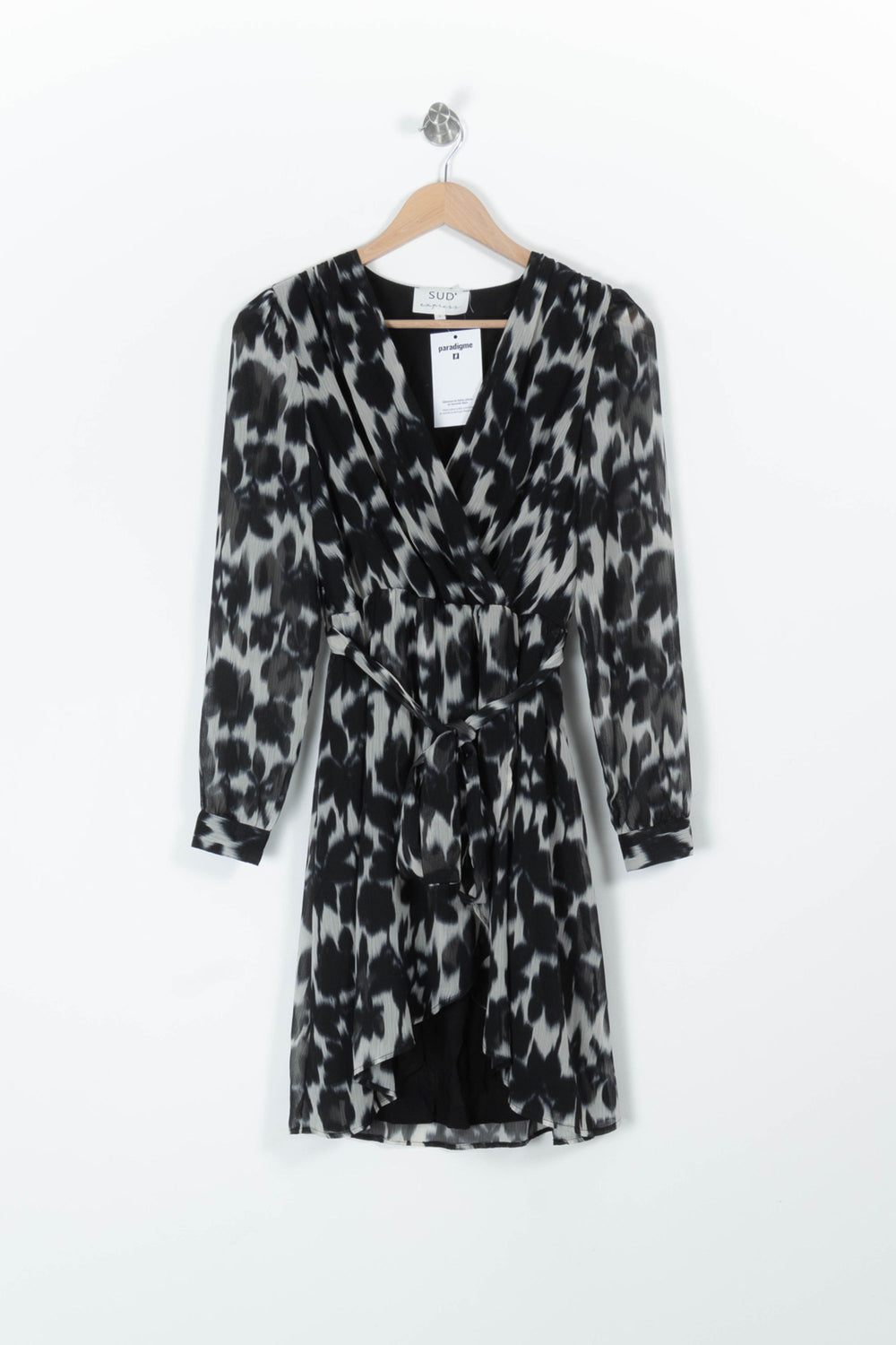Robe portefeuille noire et blanche - Taille S/36 de la marque Sud express | PARAD96506 - Vendu par Paradigme - Image 2