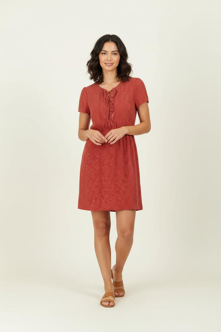 Robe Courte Rouge - Taille S/36 de la marque Sandro | PARAD96513 - Vendu par Paradigme - Image 1